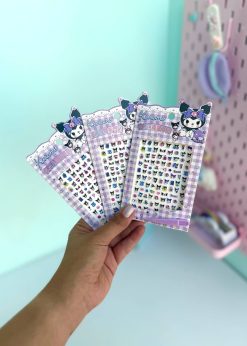 استیکر ناخن چهارخونه کرومی یاسی