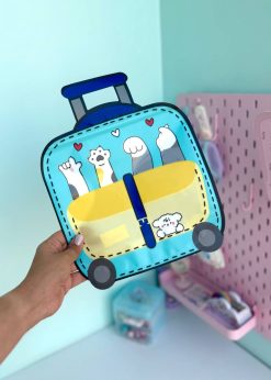 زیپ کیپ طرح چمدان پنجه گربه