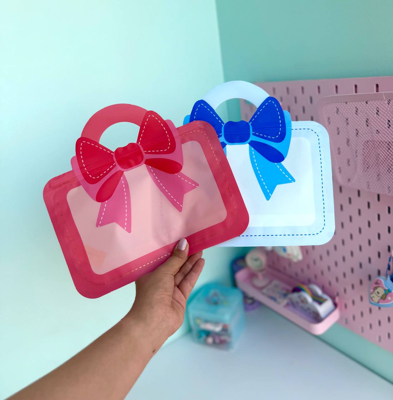 زیپ کیپ طرح کیف پاپیون دار رنگی