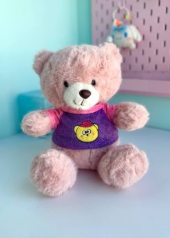 عروسک پولیشی تدی نشسته صورتی