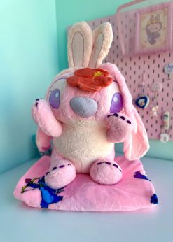 پتو بالشتی استیچ تل خرگوشی صورتی