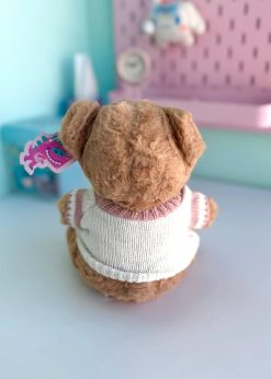 عروسک تدی پلیور قلبی قهوه ای