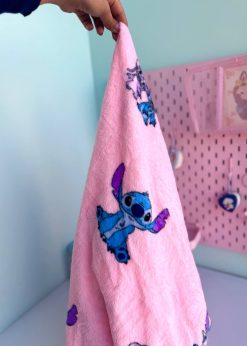 پتو بالشتی استیچ پاپیون دار صورتی