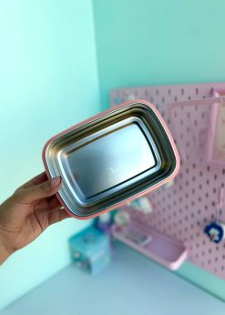 ظرف غذای فلزی لبوبو صورتی