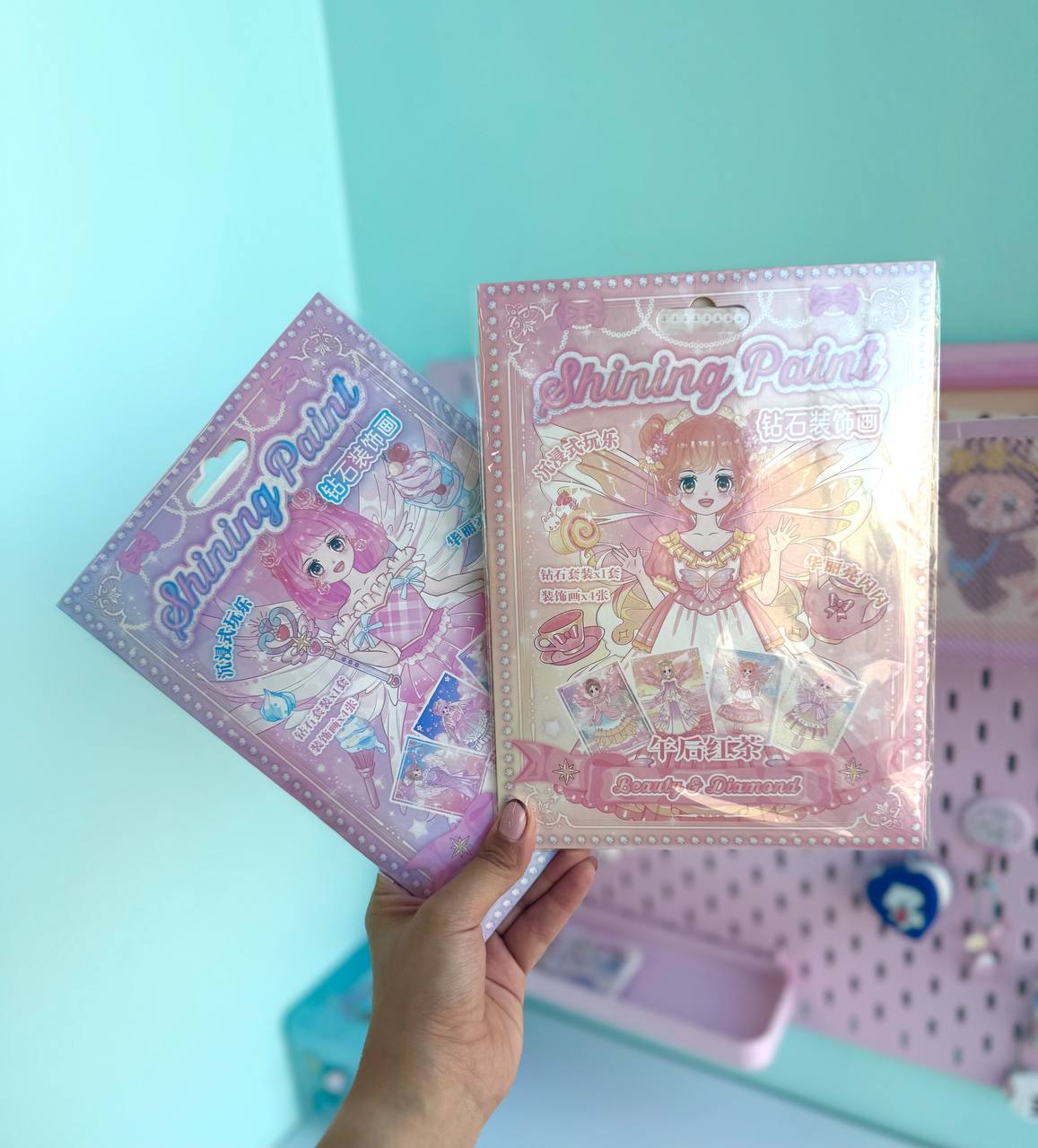 نقاشی الماسی استیکری انیمه ای پاستلی