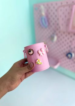 جاقلمی سطلی پاپیون دار صورتی