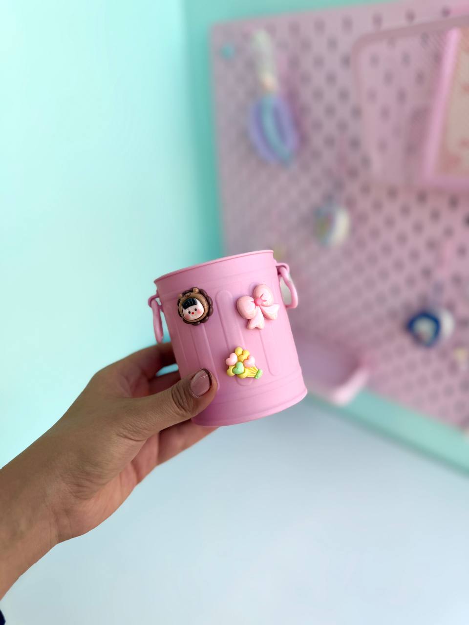 جاقلمی سطلی پاپیون دار صورتی