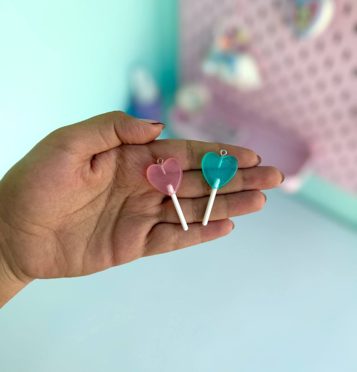 آویز آبنباتی قلبی پاستلی