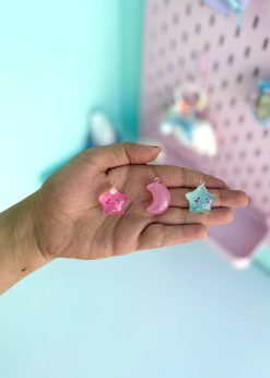 آویز شبتاب ماه و ستاره پاستلی