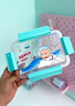 ظرف غذای در شفاف تدی آبی