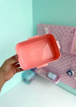 ظرف غذای فلزی توت فرنگی صورتی