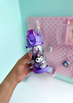 قمقمه استوانه ای بند دار کرومی بنفش