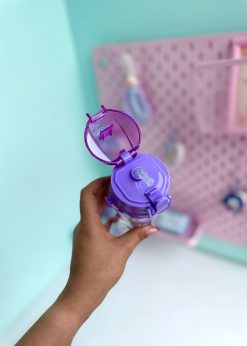 قمقمه استوانه ای بند دار کرومی بنفش