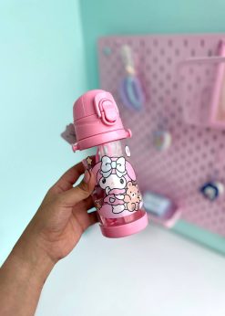 قمقمه استوانه ای بند دار ملودی صورتی