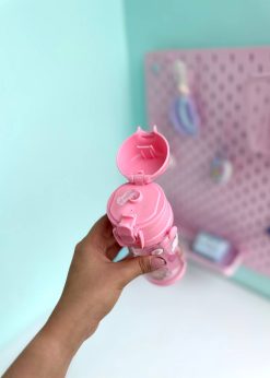 قمقمه استوانه ای بند دار ملودی صورتی