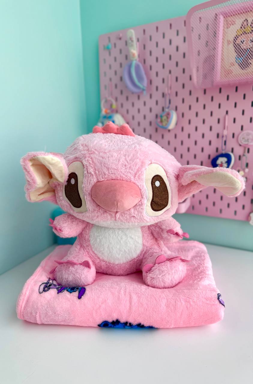 پتو بالشتی طرحدار استیچ نشسته صورتی