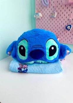 پتو بالشتی استیچ گرد کیوت آبی