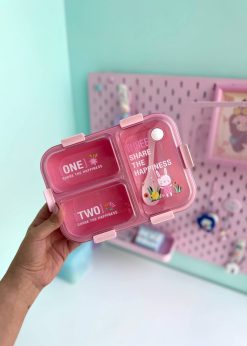 ظرف غذای در شفاف کیوت بانی صورتی