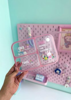 ظرف غذای در شفاف کیوت بانی صورتی