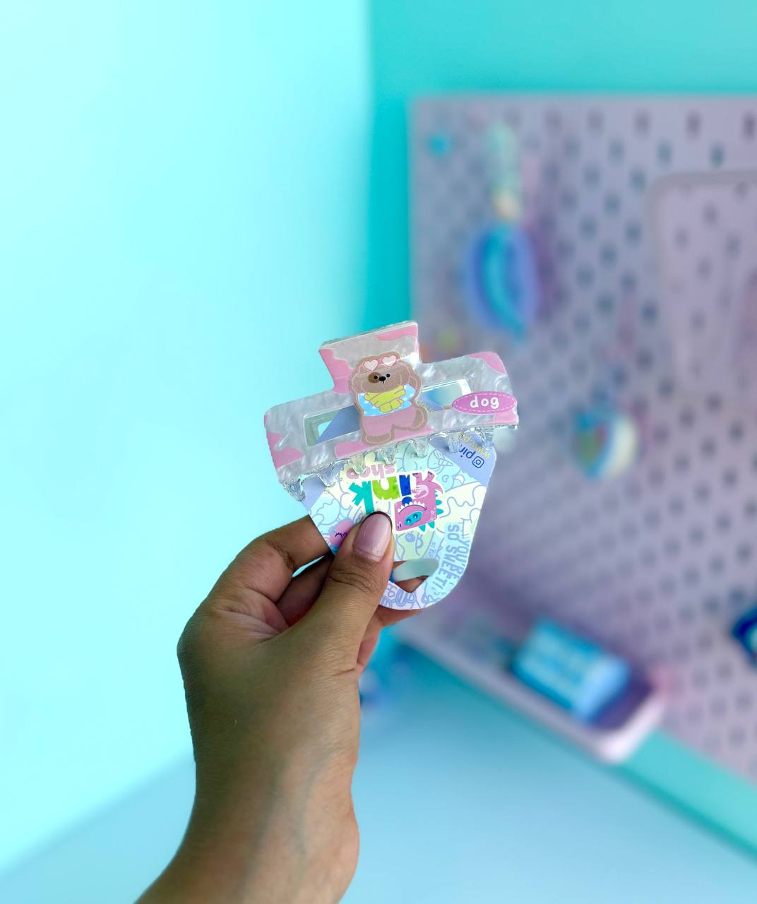 کلیپس مستطیلی پاپی صورتی