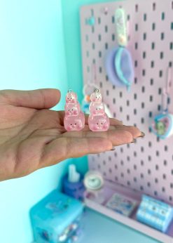 دکوری شبتاب آویز دار خوک شفاف پاستلی