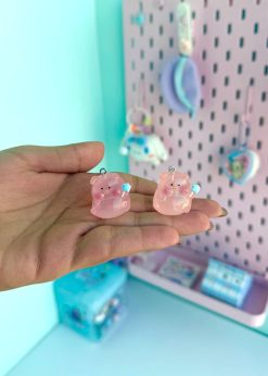 دکوری شبتاب آویز دار خوک شفاف پاستلی