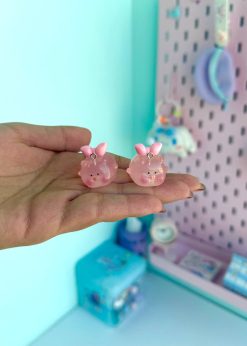 دکوری شبتاب آویز دار خوک شفاف پاستلی