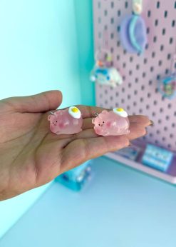 دکوری شبتاب آویز دار خوک شفاف پاستلی