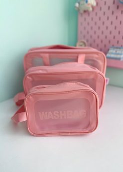 کیف لوازم آرایش مستطیلی صورتی