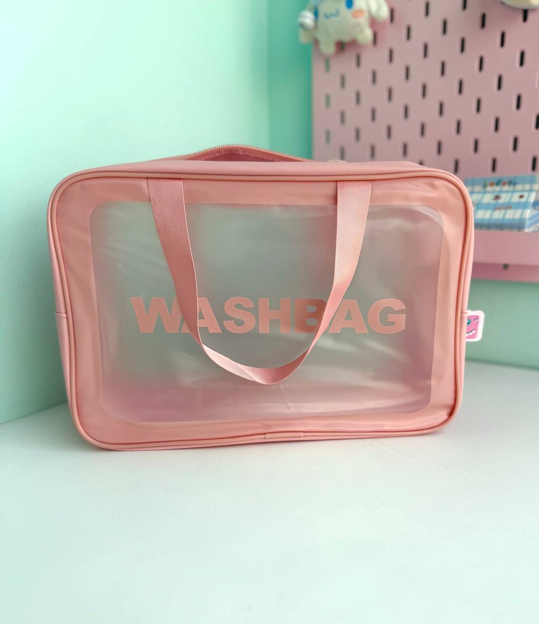 کیف لوازم آرایش مستطیلی صورتی