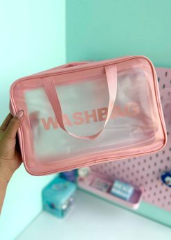 کیف لوازم آرایش مستطیلی صورتی