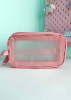 کیف لوازم آرایش مستطیلی صورتی