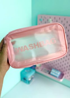 کیف لوازم آرایش مستطیلی صورتی