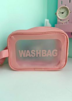 کیف لوازم آرایش مستطیلی صورتی