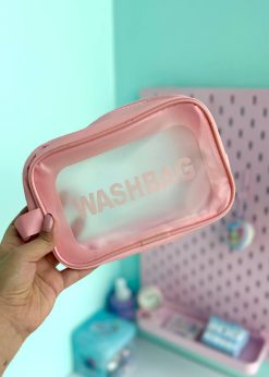 کیف لوازم آرایش مستطیلی صورتی