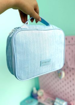 کیف لوازم آرایش مستطیلی آبی پاستلی