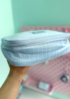 کیف لوازم آرایش مستطیلی آبی پاستلی