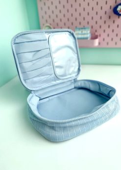 کیف لوازم آرایش مستطیلی آبی پاستلی