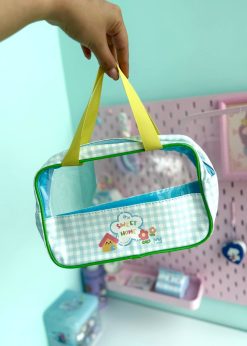 کیف لوازم آرایش چهارخونه رنگی