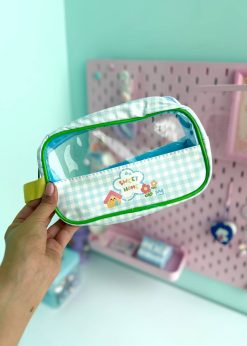 کیف لوازم آرایش چهارخونه رنگی