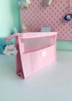 کیف لوازم آرایش مستطیلی صورتی