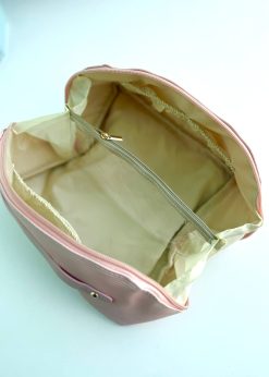 کیف لوازم آرایش مستطیلی صورتی پاستلی