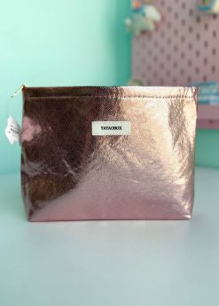 کیف لوازم آرایش شاینی صورتی