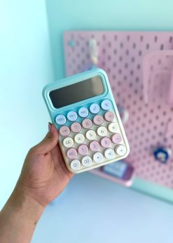 ماشین حساب دکمه پاستلی آبی