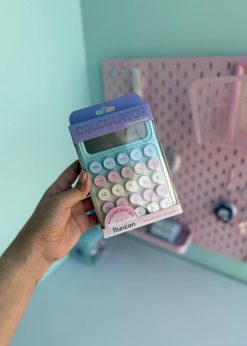 ماشین حساب دکمه پاستلی آبی