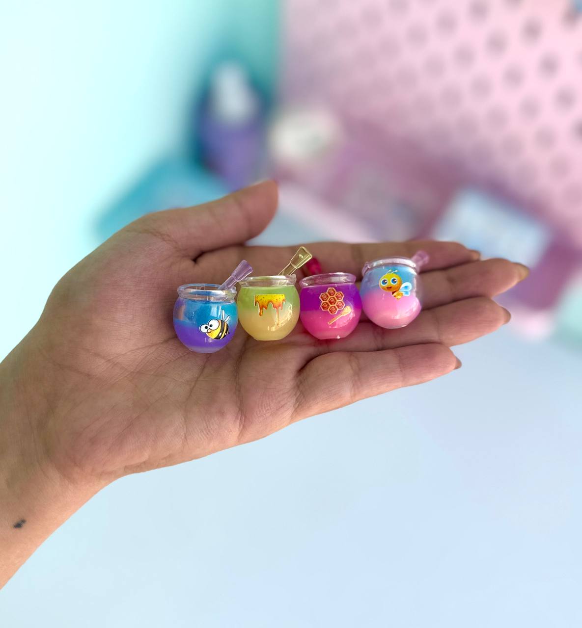 دکوری ظرف عسل کیوت رنگی رنگی