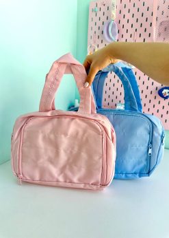 کیف لوازم آرایش دسته دار پاستلی