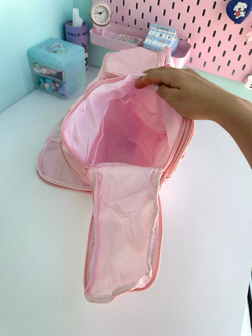 کیف لوازم آرایش دسته دار پاستلی