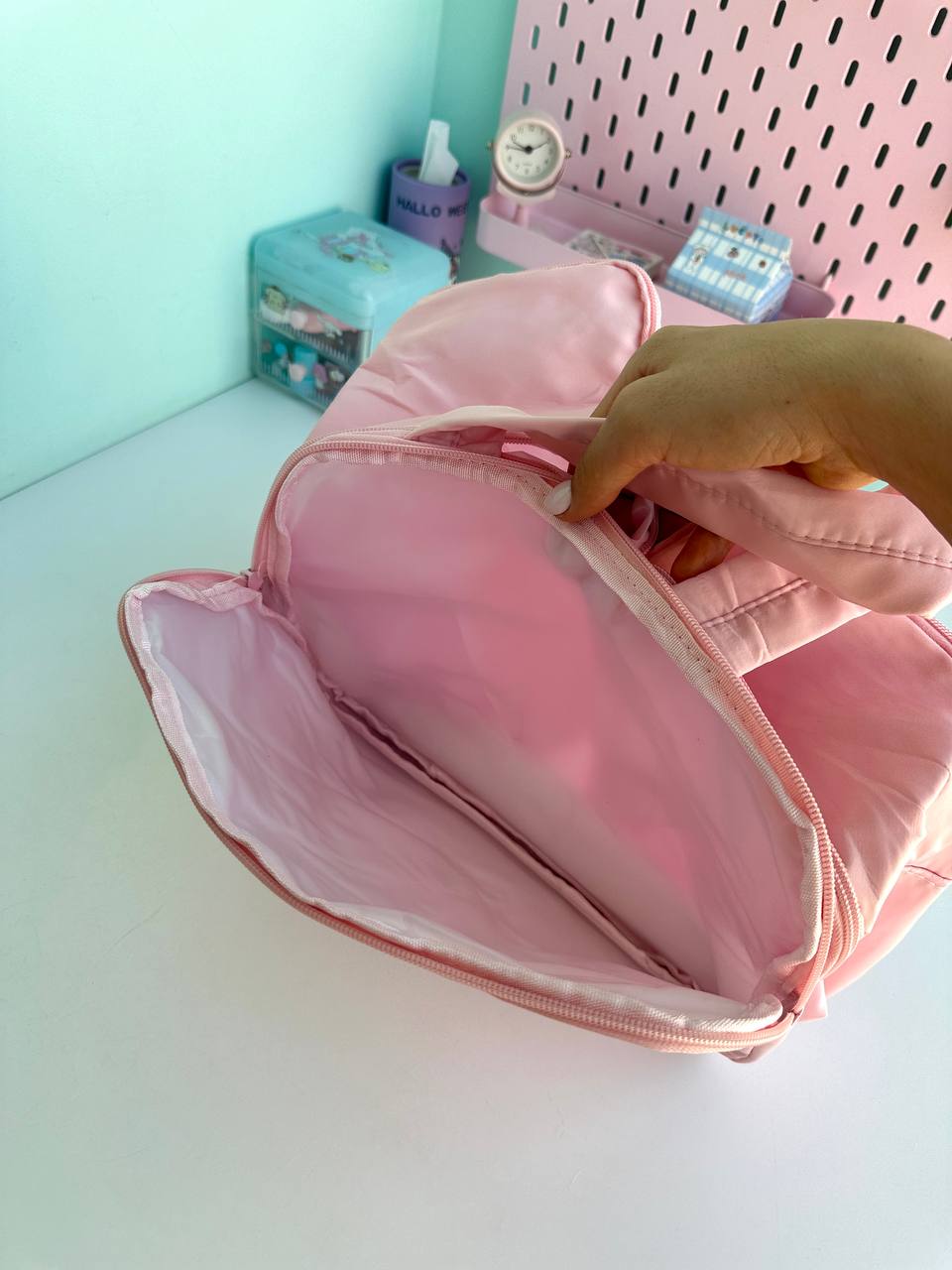 کیف لوازم آرایش دسته دار پاستلی