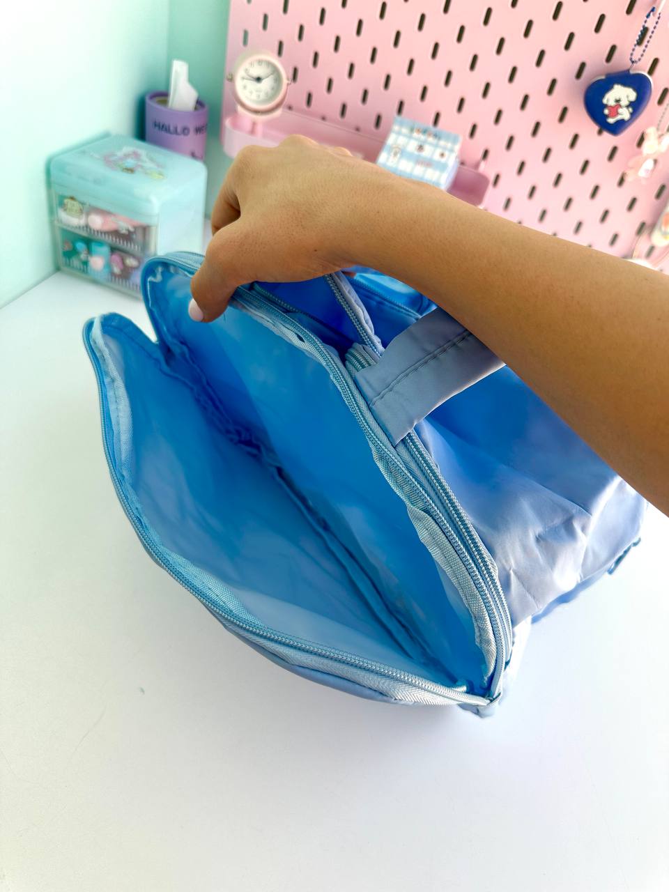 کیف لوازم آرایش دسته دار پاستلی